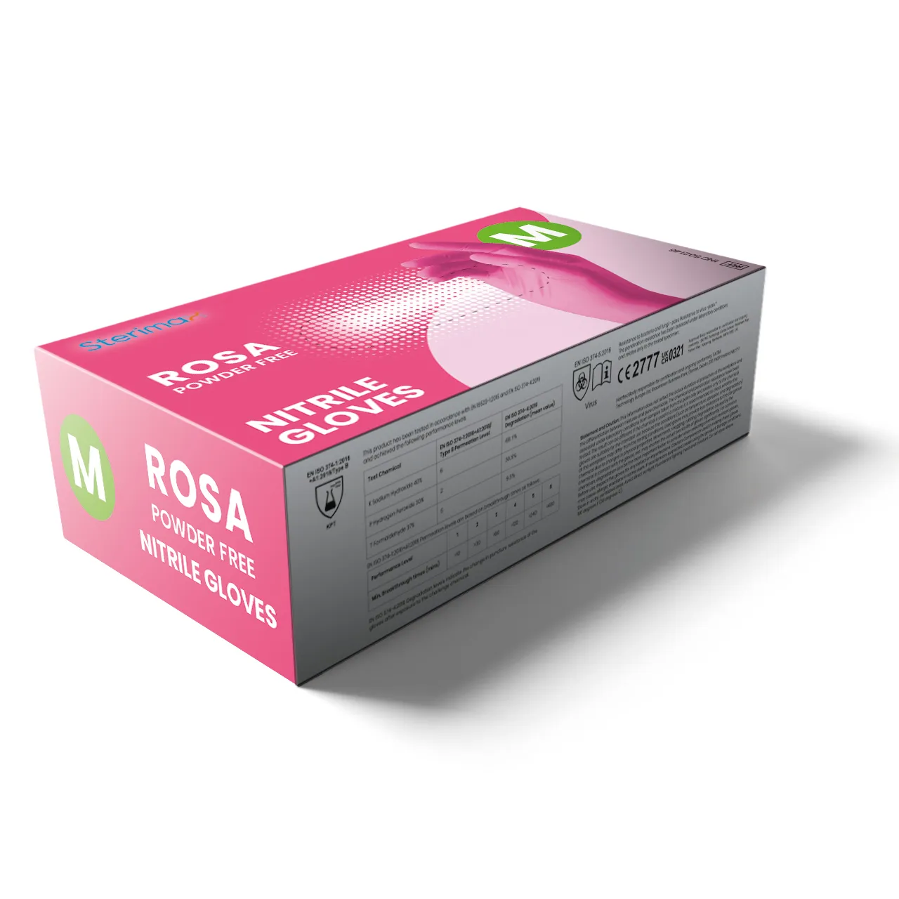 Sterimax Rosa Pink Nitrile Examination Gloves 3.5g (Case of 1,000) — Pink